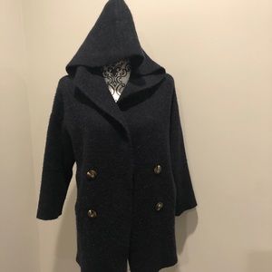 Navy blue sweater coat
